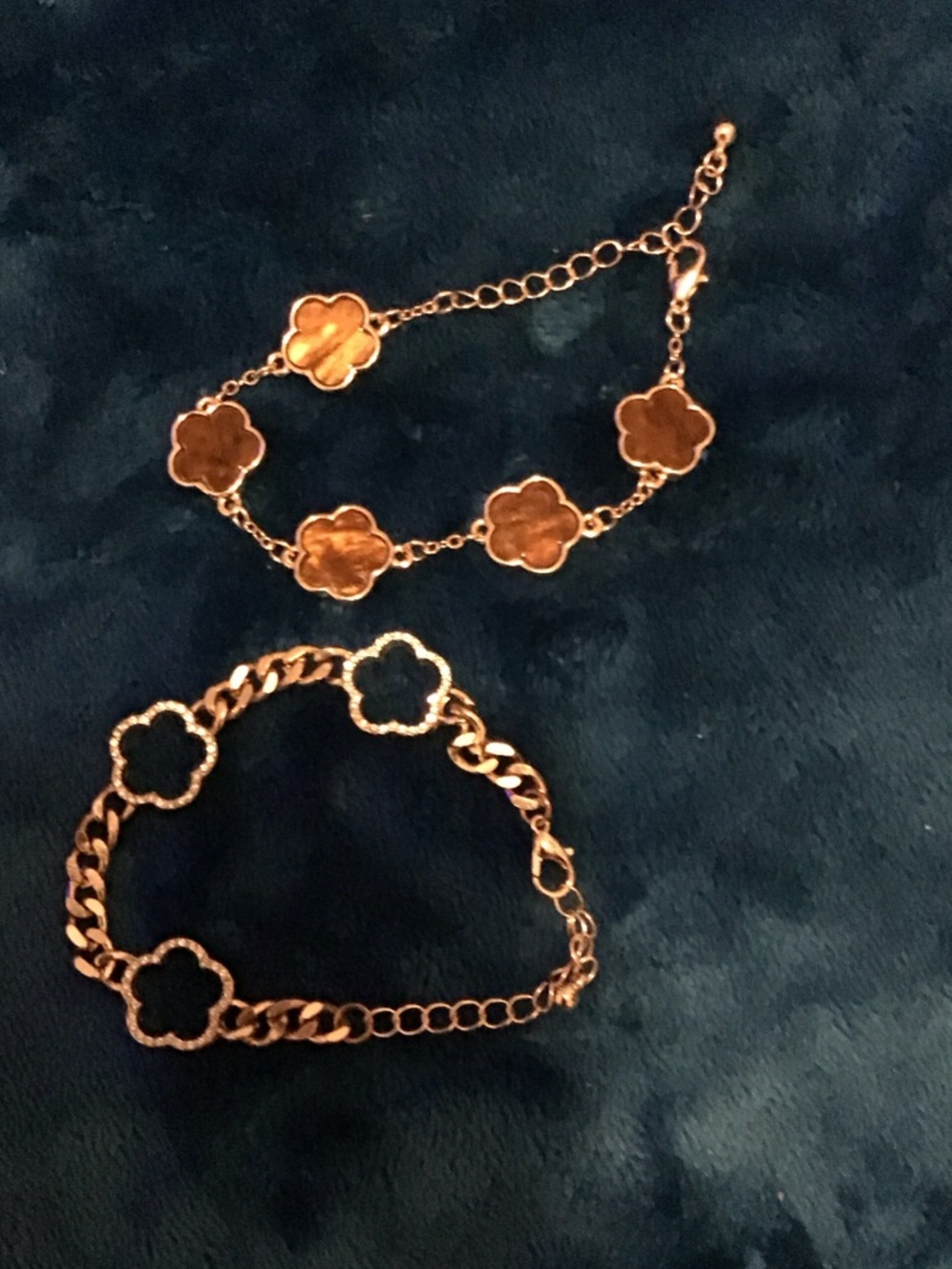 Fashion Jewelry Rose Gold Clover Bracelet Duo